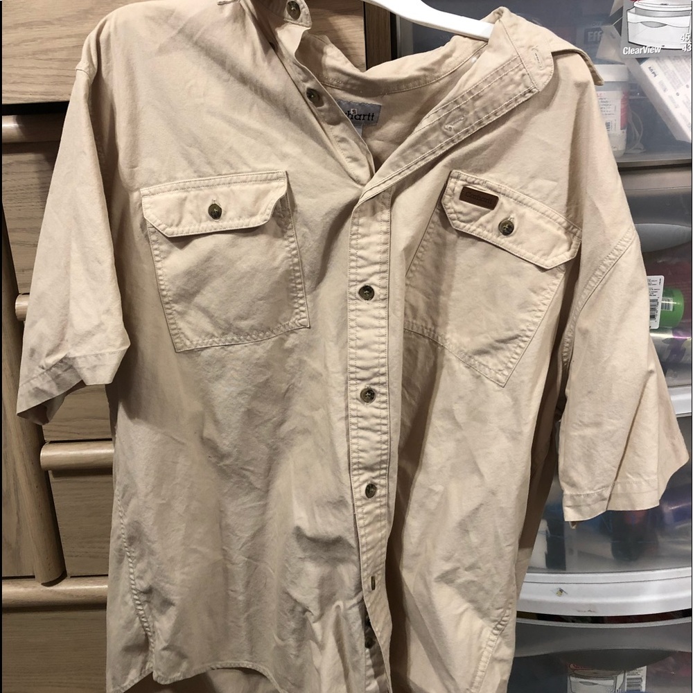 Beige mens button down